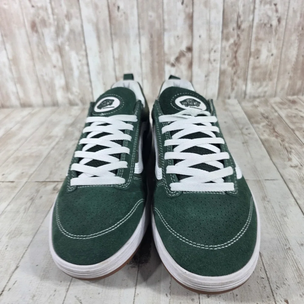 Vans Wayvee Skate Shoes Mens 11.5 Dark Green Olive Suede Mesh‎ Low Top Sneaker